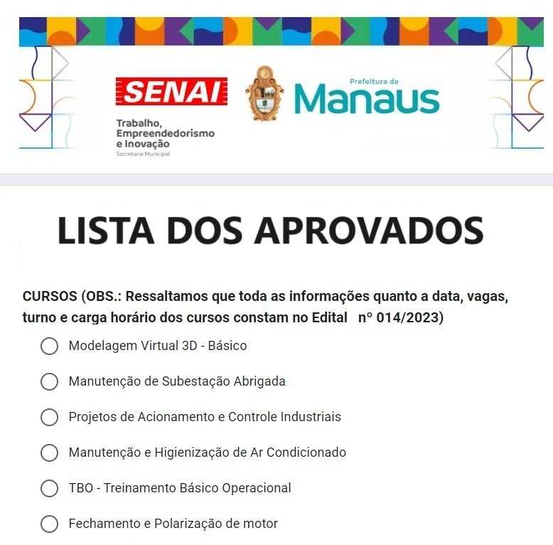 Prefeitura em parceria Senai abre inscrições para mais de 100 vagas